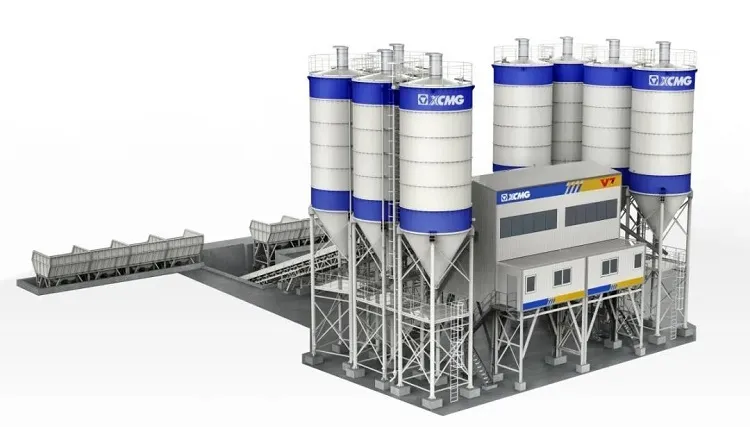 XCMG HLS180V Concrete Machinery Concrete Ready Mix Batch Plant 180m3 Batching Plant For Sale