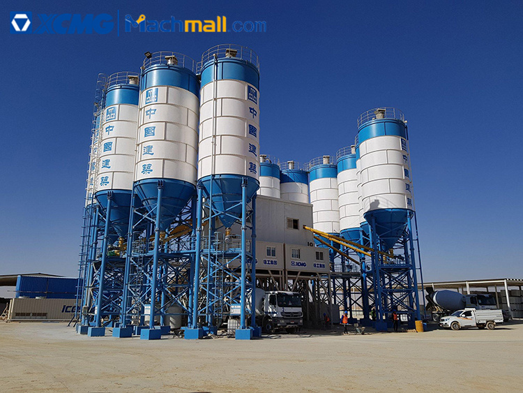 XCMG mobile concrete batching plant 270 productivity HZS270V for sale ...