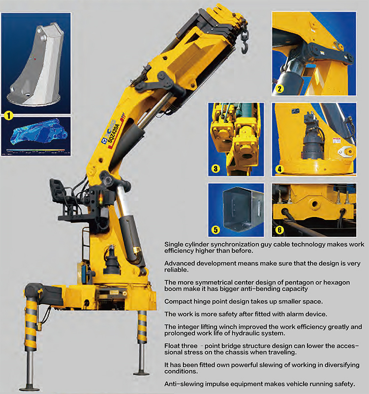 XCMG Official 5 Ton New Pickup Crane Knuckle Boom Crane SQZ105-3 for Sale