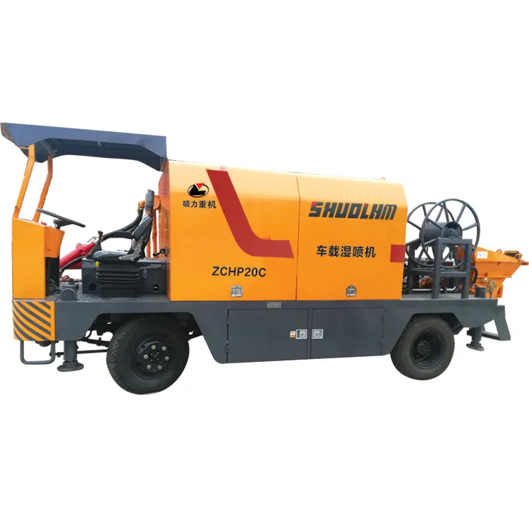 Shuoli 46kw 20m3/h truck mounted wet spray machine concrete pump for sale