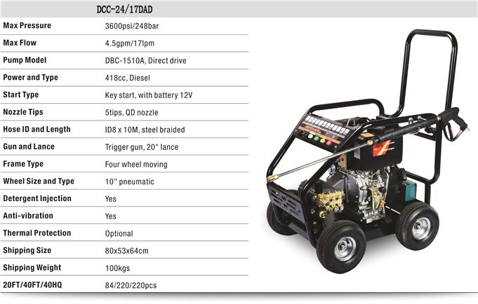 D Series Heavy-Duty Cold Water Diesel Pressure Washer